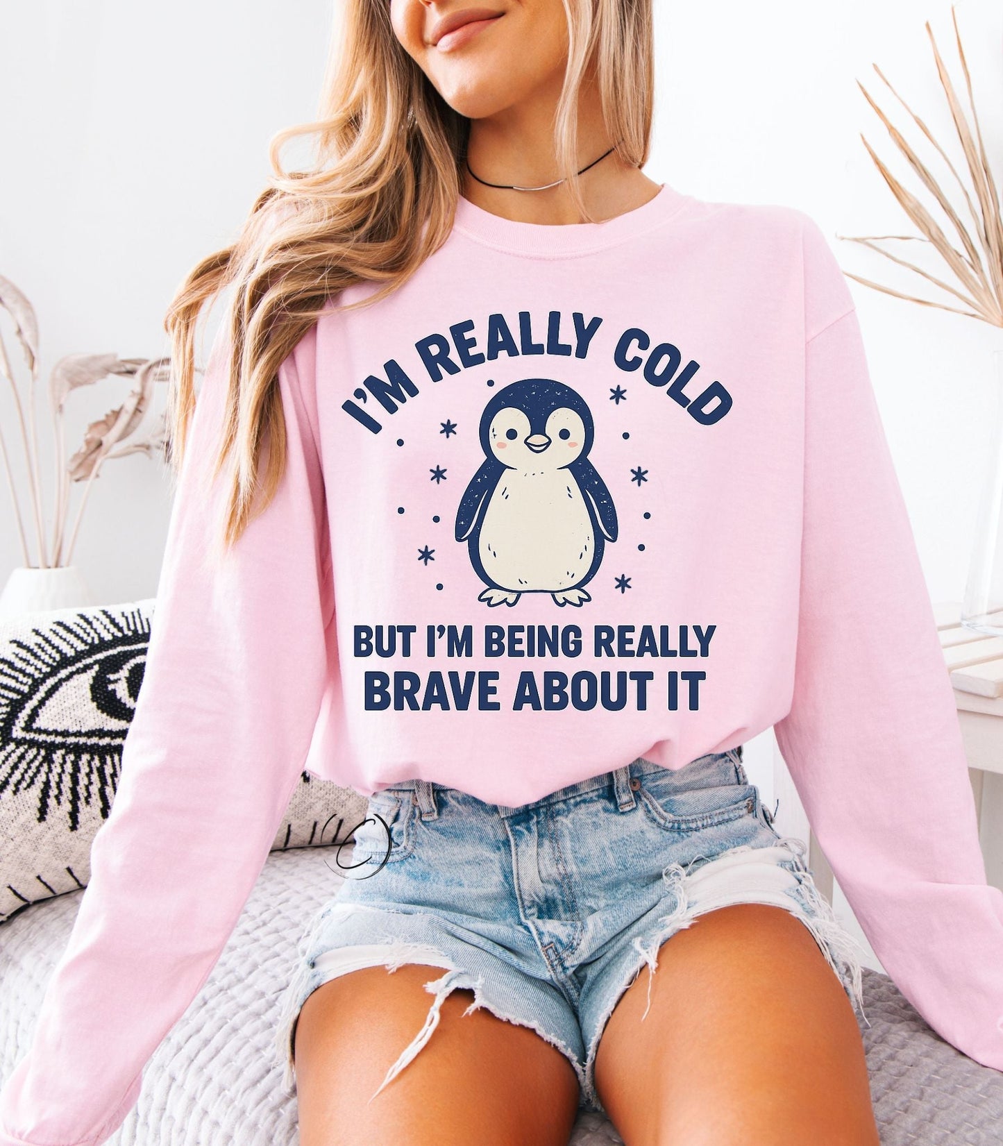 I'm Really Cold Penguin Long Sleeve Graphic Tee