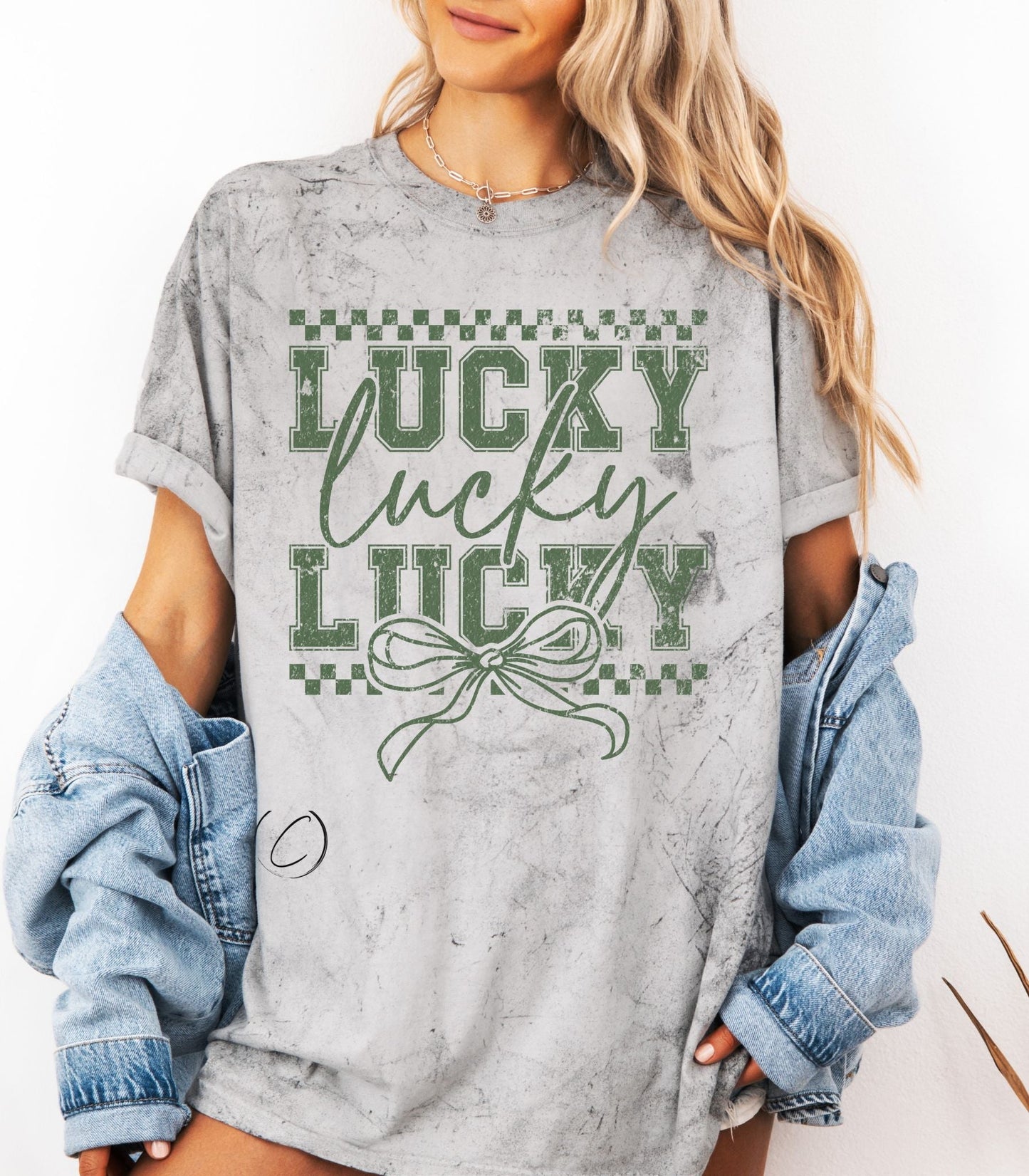 Lucky Lucky Checkered Graphic Tee