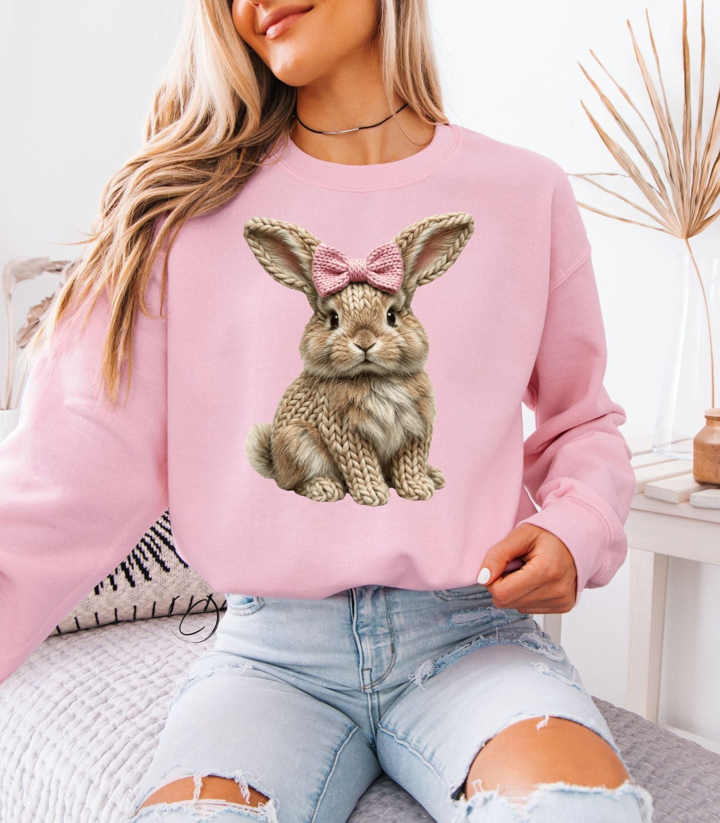 Faux Yarn Bunny Sweatshirt