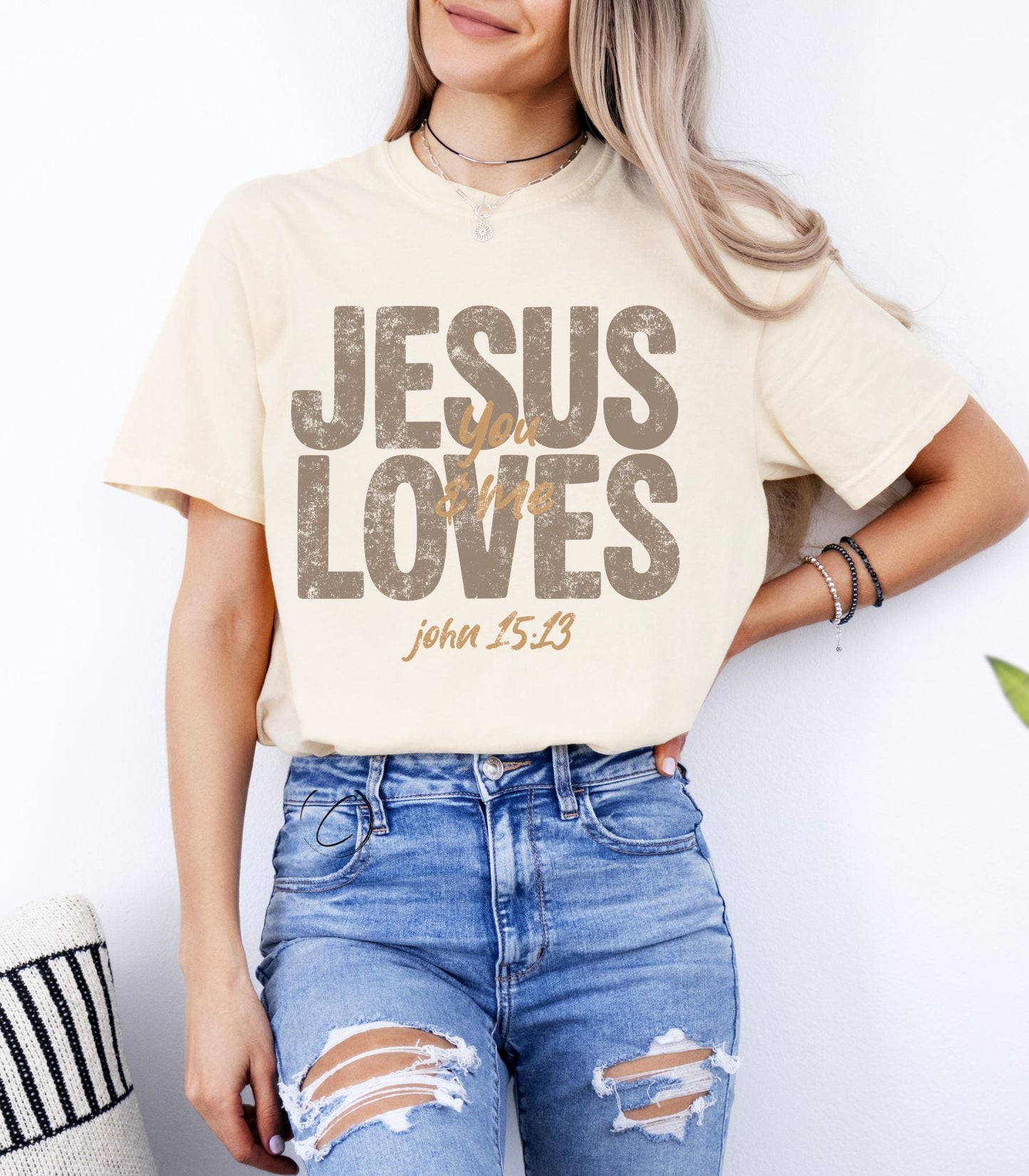 Vintage Jesus Loves You Graphic Tee