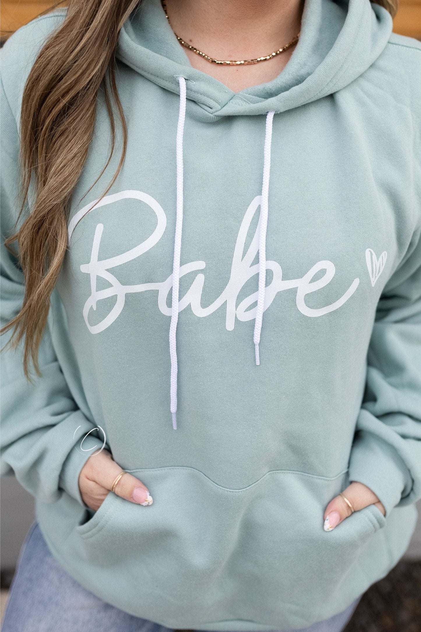 Babe Heart Sponge Fleece Hoodie