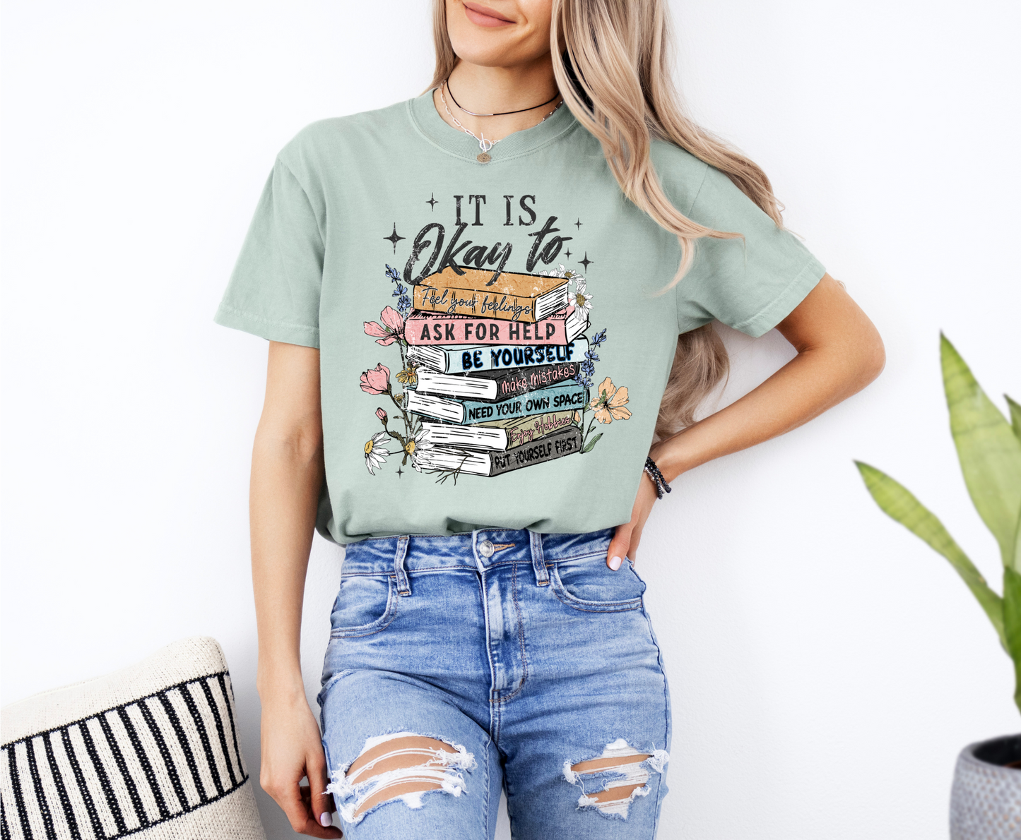 It's Okay To Books Graphic Tee