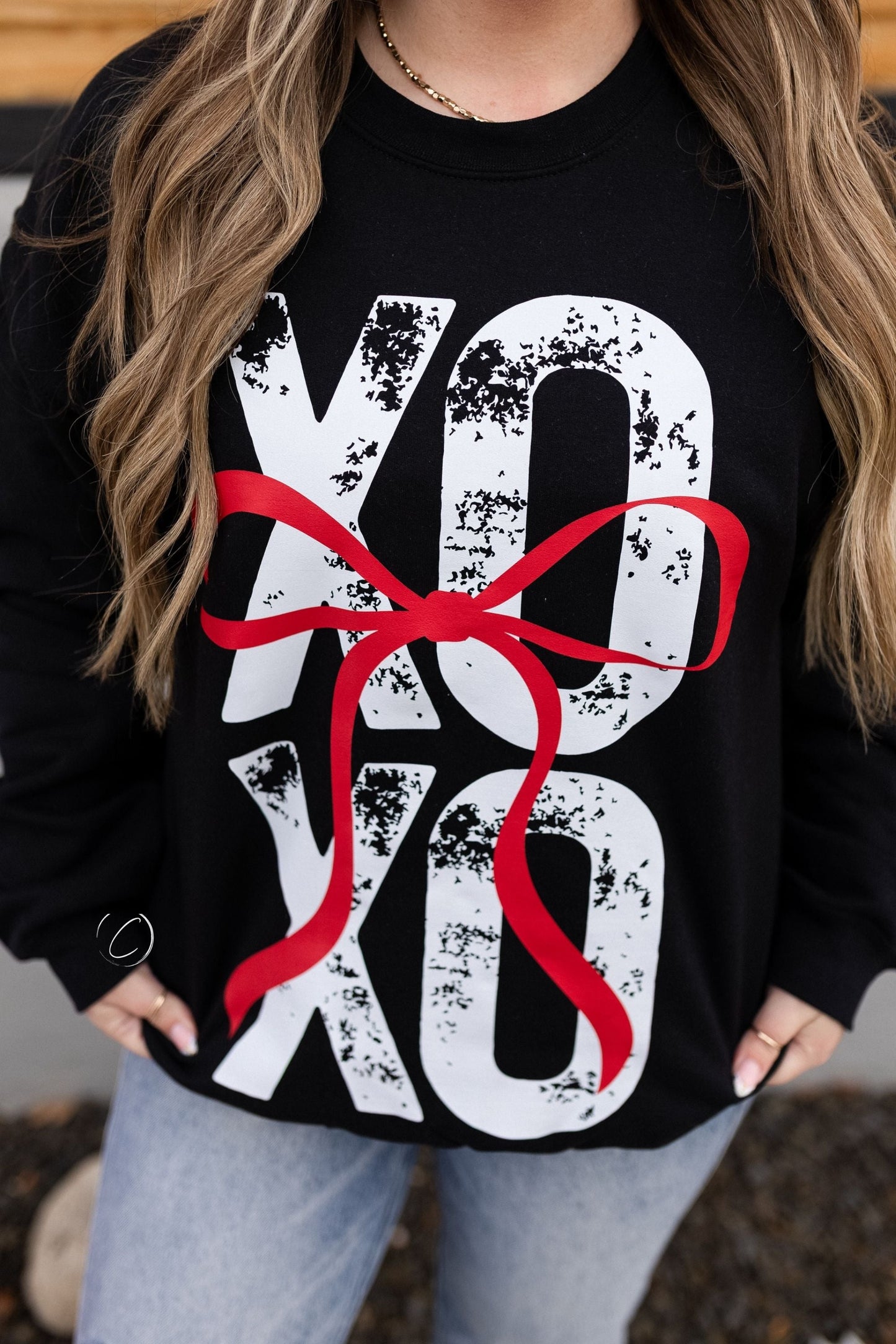 Preppy XOXO Bow Sweatshirt