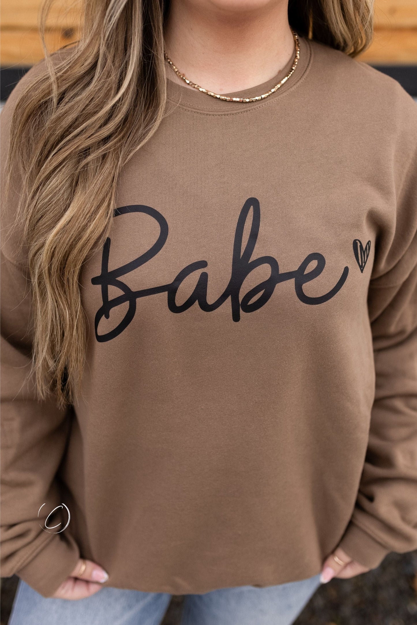 Babe Heart Sponge Fleece Sweatshirt