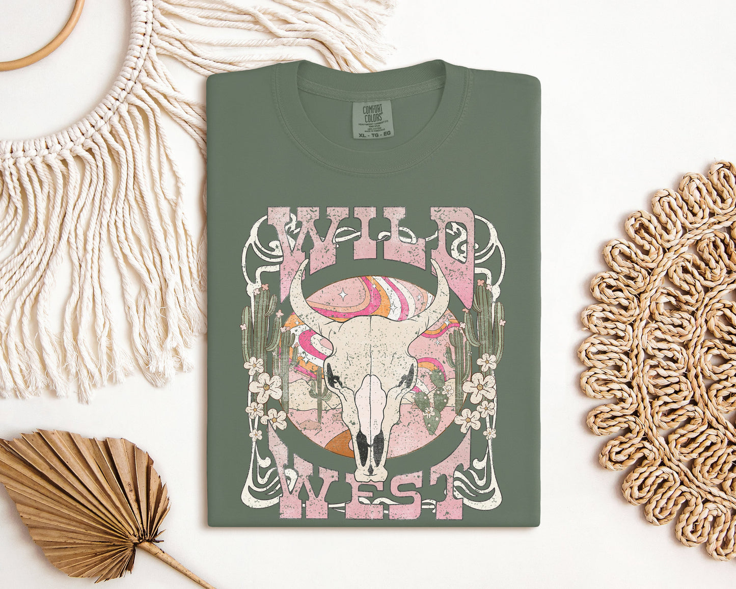 Wild West Bull Skull Graphic Tee