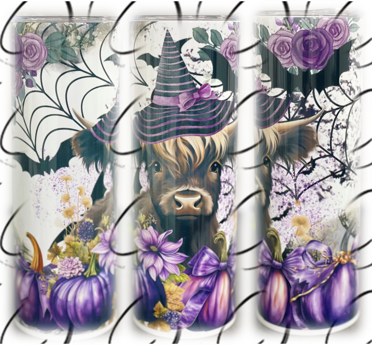 Witchy Highland Cow 20oz Skinny Tumbler