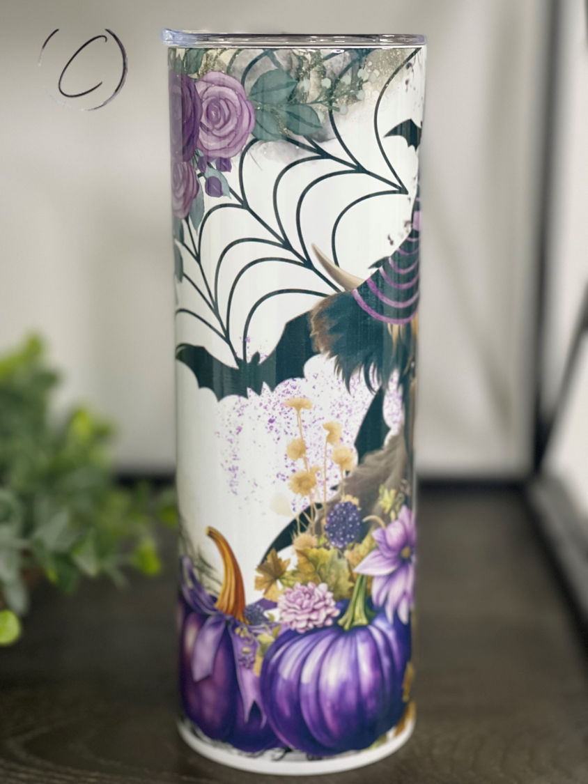 Witchy Highland Cow 20oz Skinny Tumbler