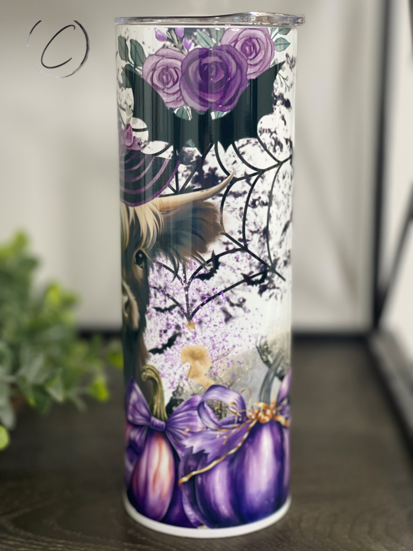 Witchy Highland Cow 20oz Skinny Tumbler