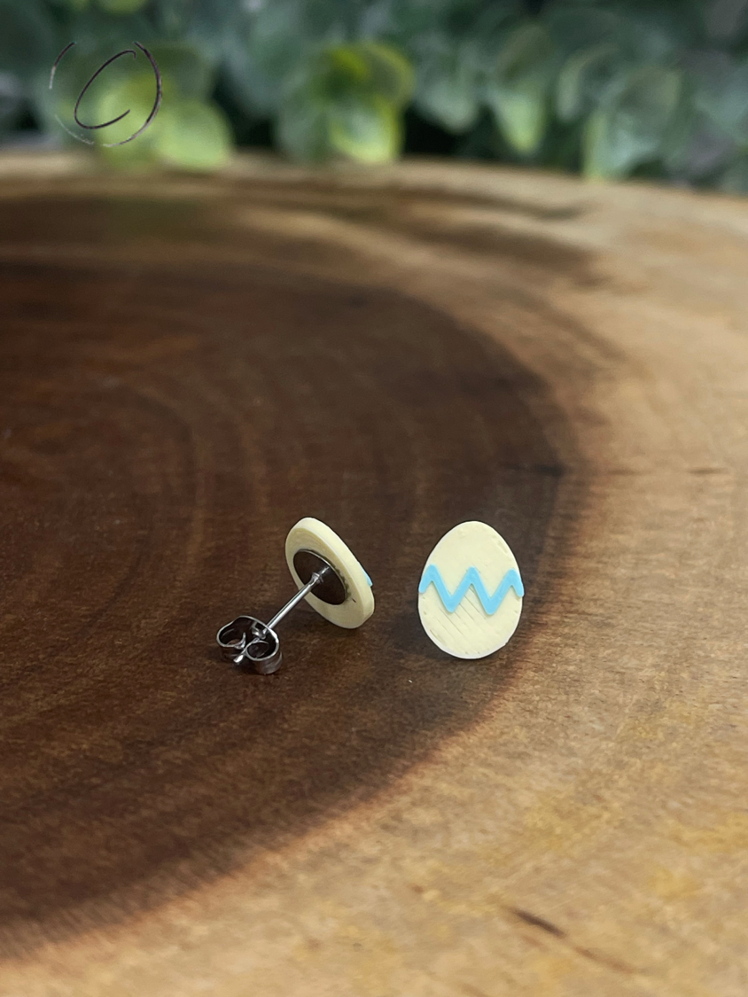 Easter Eggs Pastel Yellow Stud Earrings
