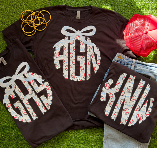 Custom Baseball Monogram Tee Youth