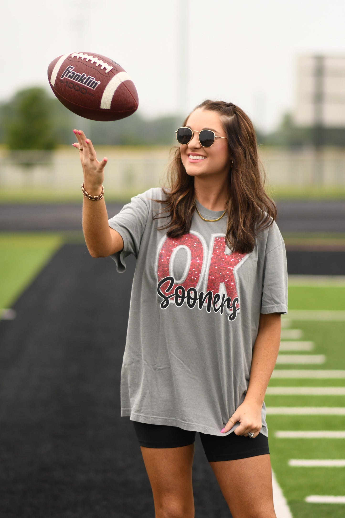 OK Sooners Faux Sparkle Tee