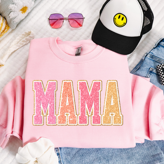 Glitter Mama Tee/Sweatshirt -light pink