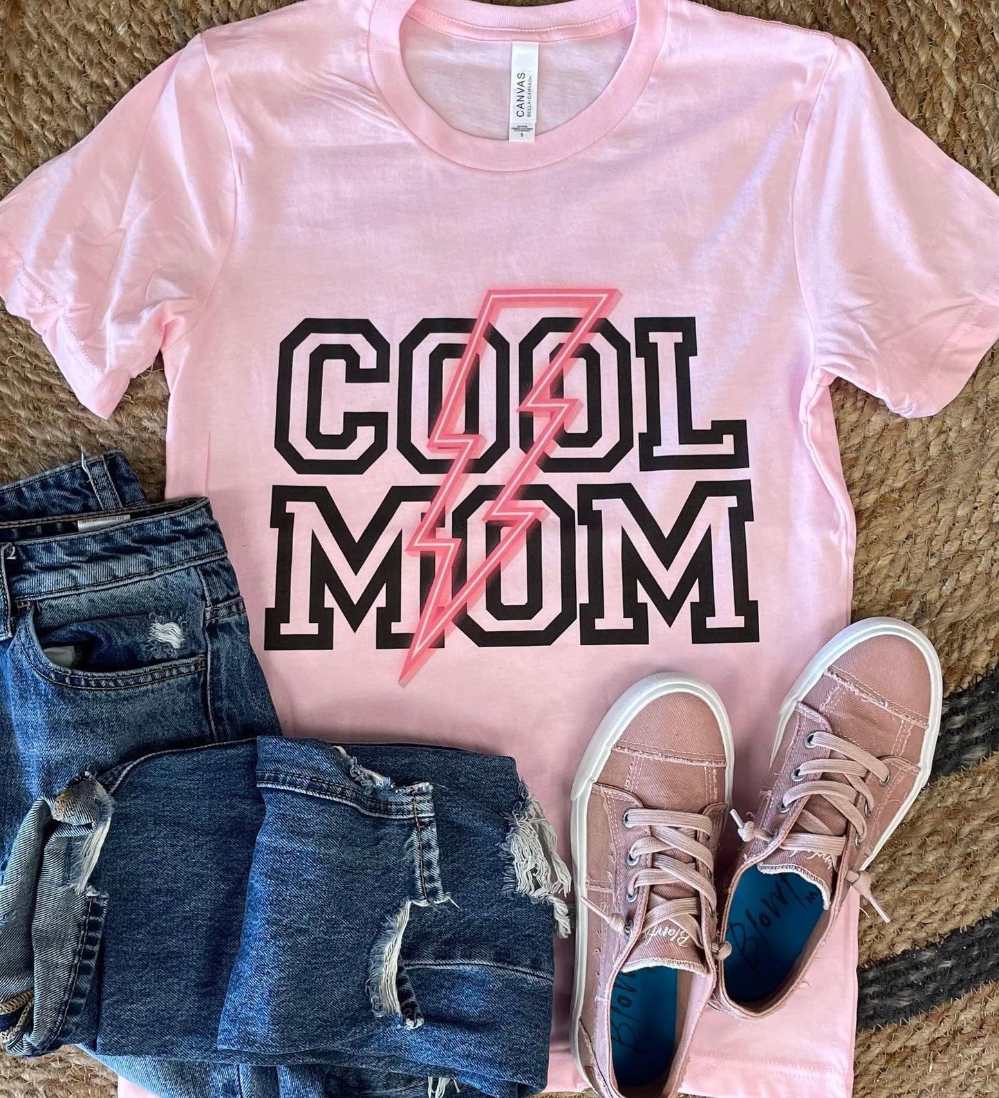 Cool Mom Graphic Tee Lightening Bolt