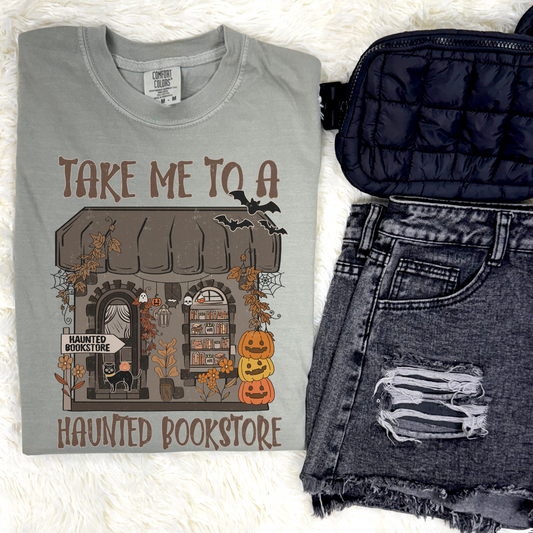Haunted Bookstore Graphic Tee
