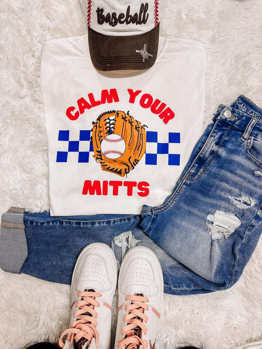 Calm your Mitts Baseball Graphic Tee