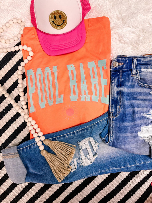 Neon Pool Babe Summer Graphic Tee