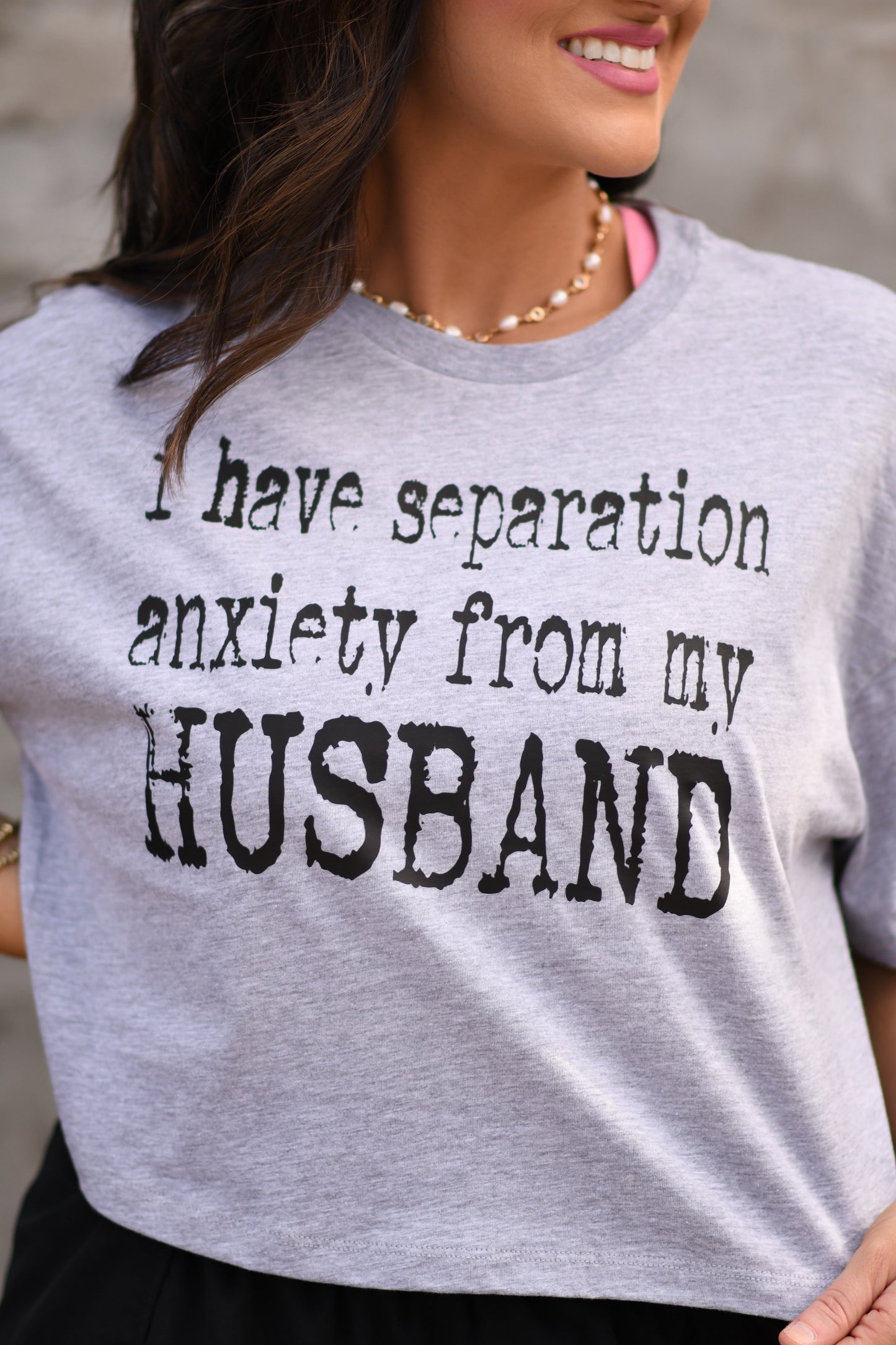 I Have Separation Anxiety From My Husband Crop/Tee