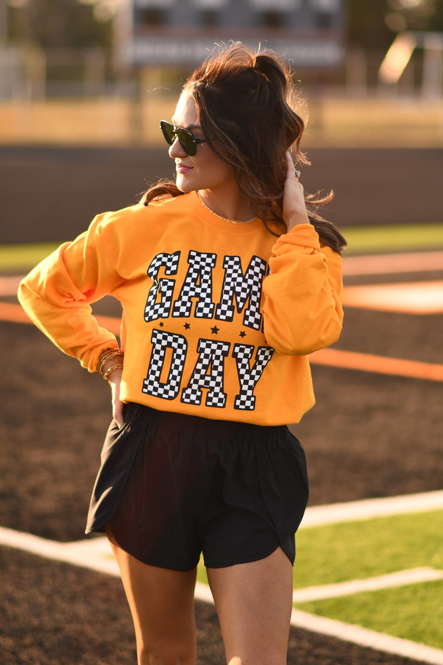 RTS Gold Checkered Game Day Sweatshirt