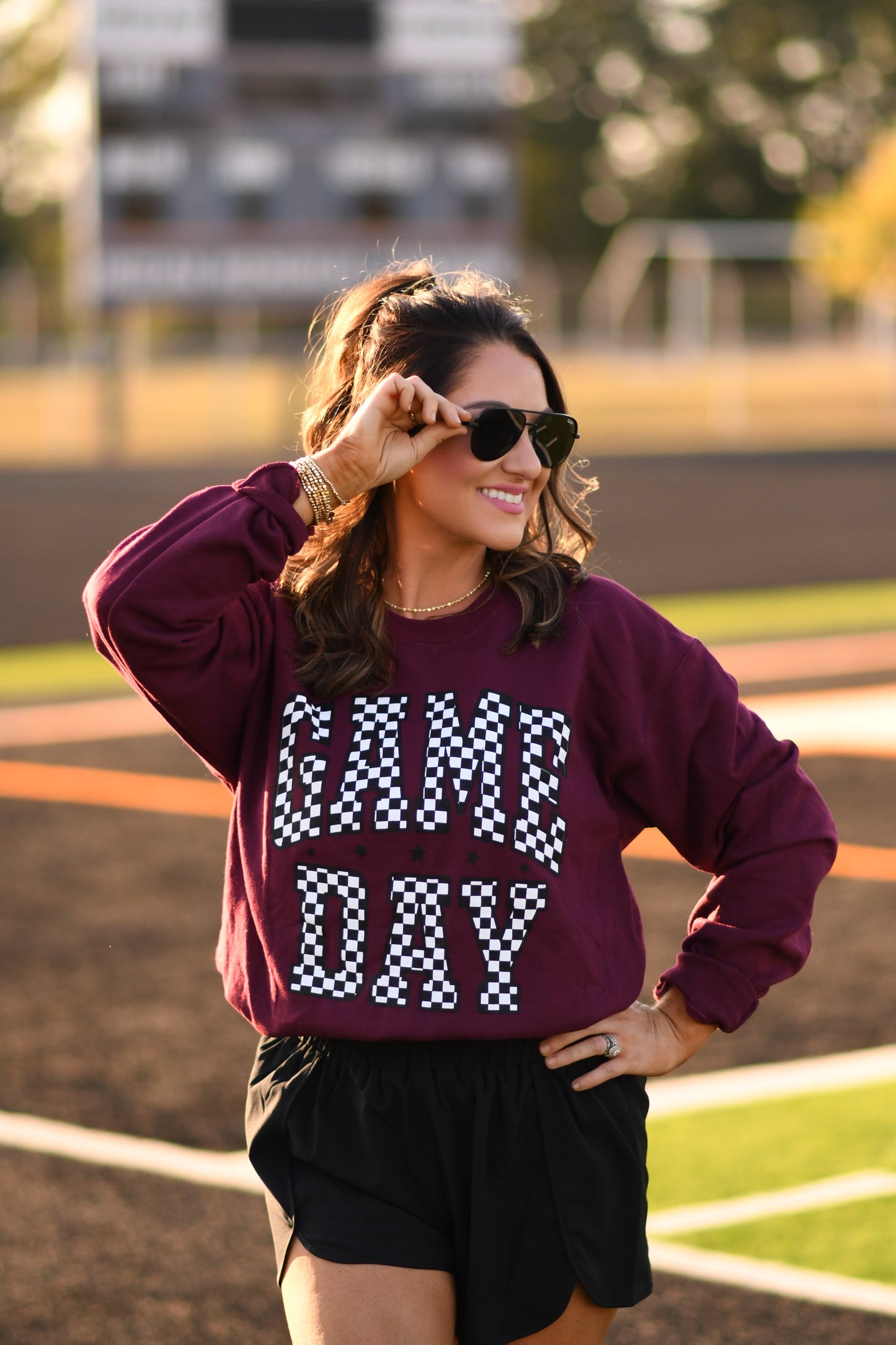 RTS Maroon Checkered Game Day Sweatshirt