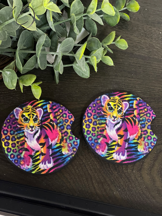 90's Art Tiger Car Coaster Set