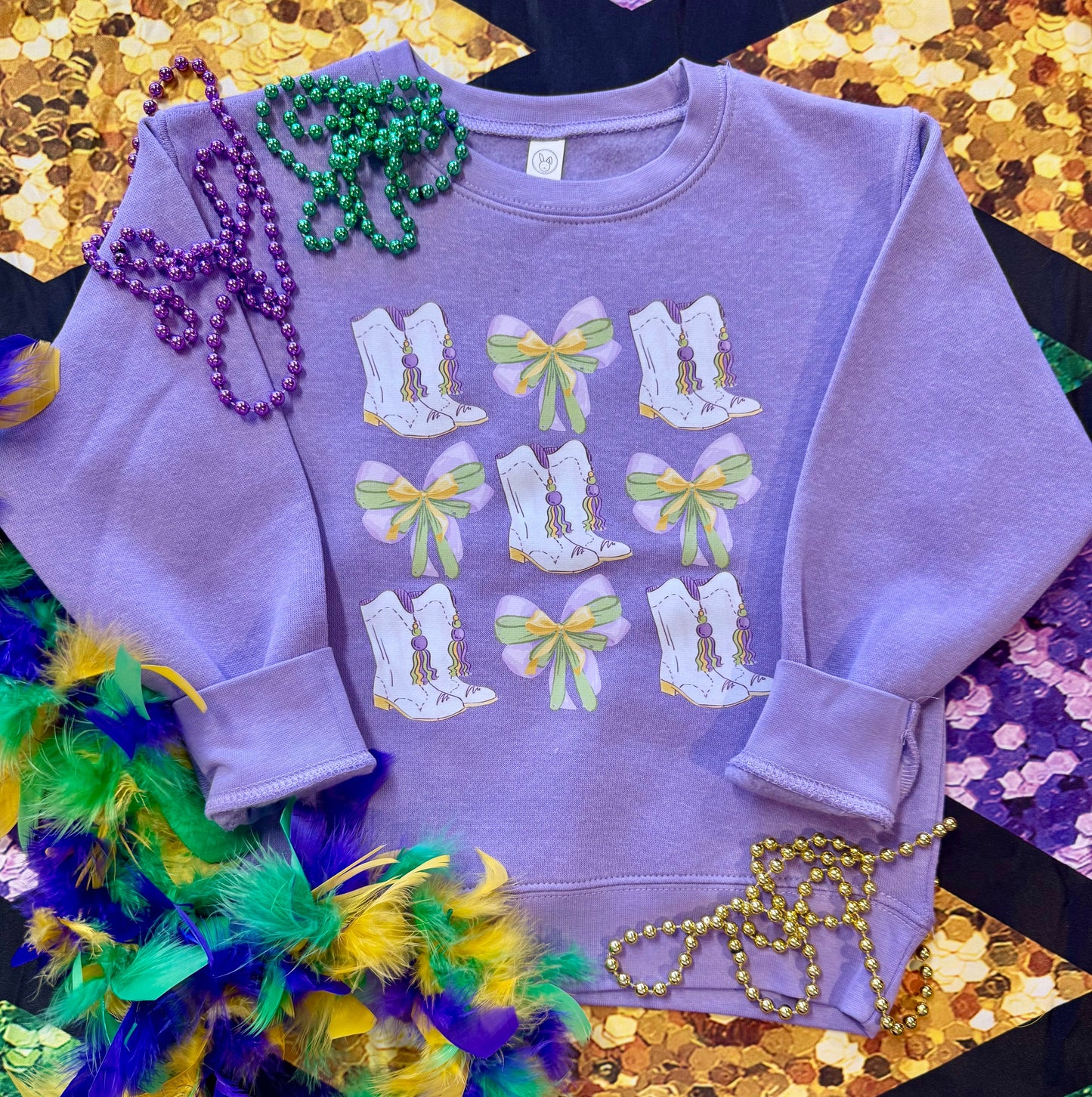 Boots & Bows Mardi Gras Sweatshirt/Tee