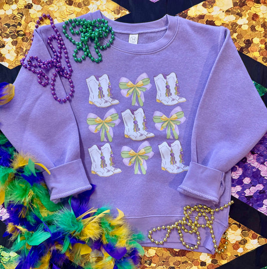 Boots & Bows Mardi Gras Sweatshirt/Tee