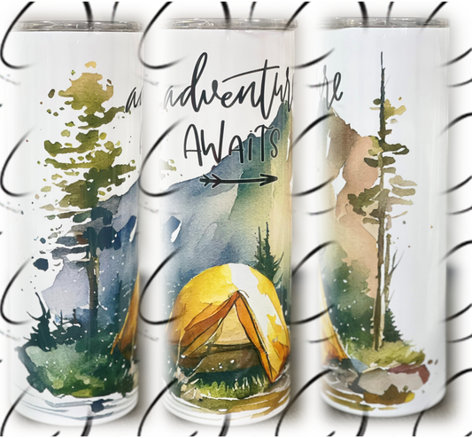 Adventure Awaits Camping 20oz Skinny Tumbler