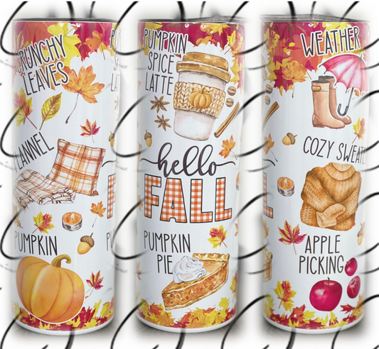 All Things Fall 20oz Skinny Tumbler