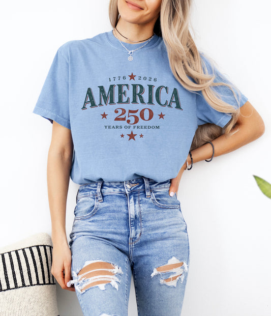 America 250 Years Of Freedom Graphic Tee