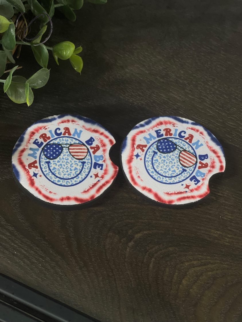 American Babe Car Coaster Set