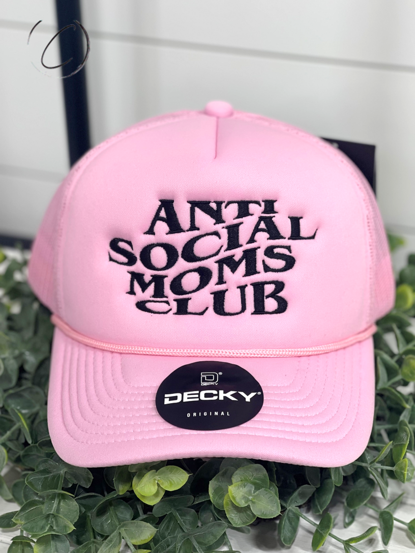 Adult Anti Social Moms Club Embroidered Foam Snapback Hat