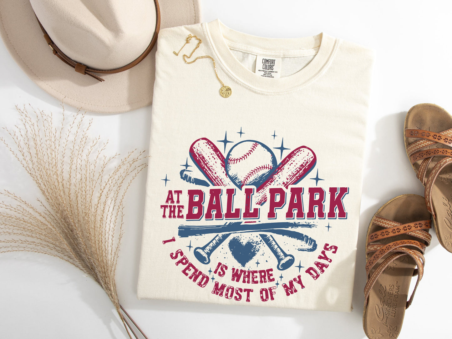 At The Ballpark Most Of My Days Graphic Tee