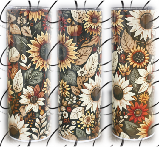 Autumn Sunflowers 20oz Skinny Tumbler