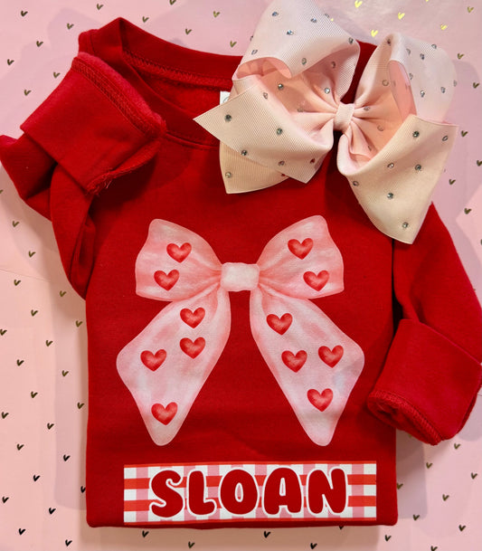 Custom Heart Bow Sweatshirt/Tee