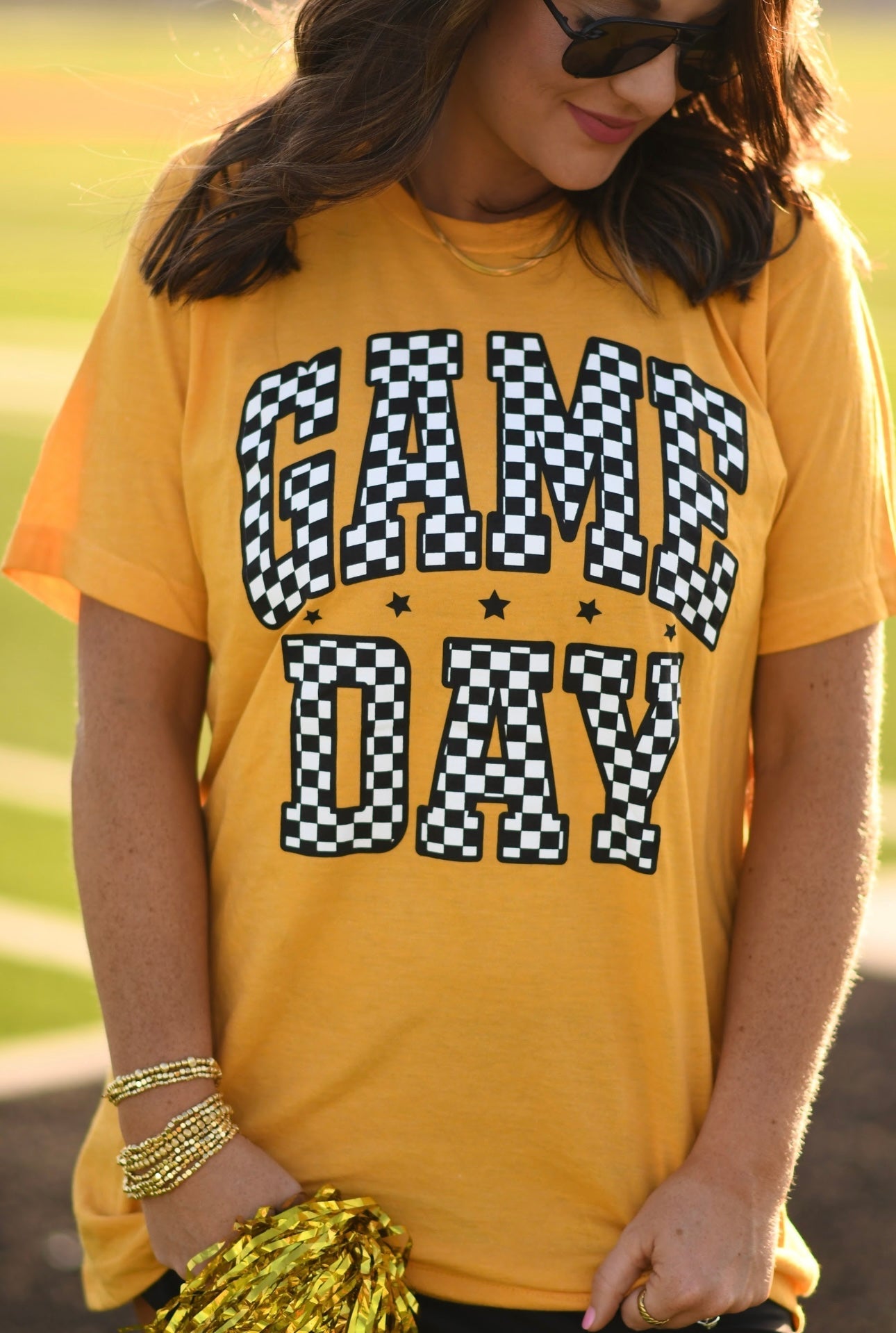 RTS Gold Checkered Game Day Tee