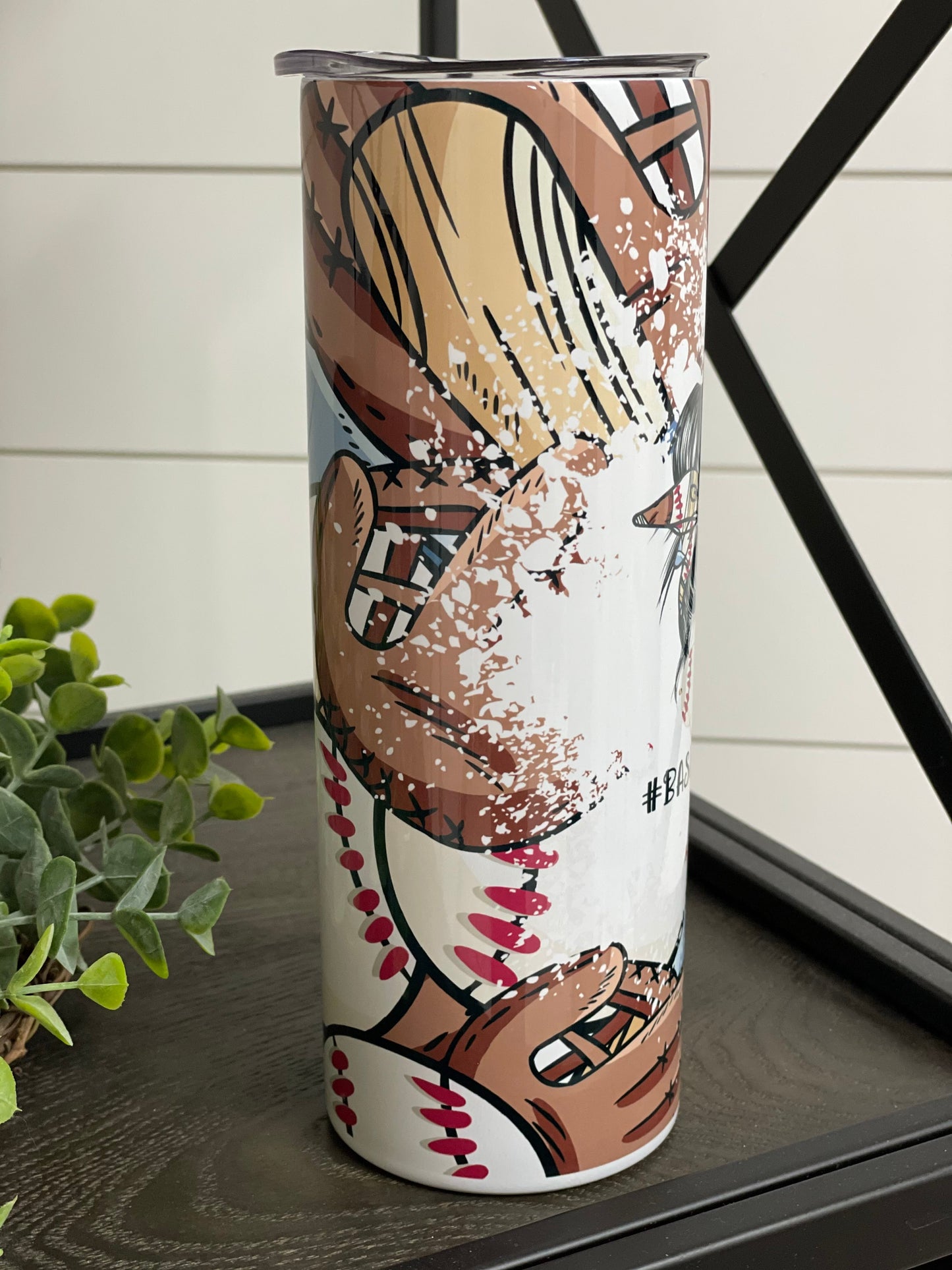 #BaseballMom 20oz Skinny Tumbler