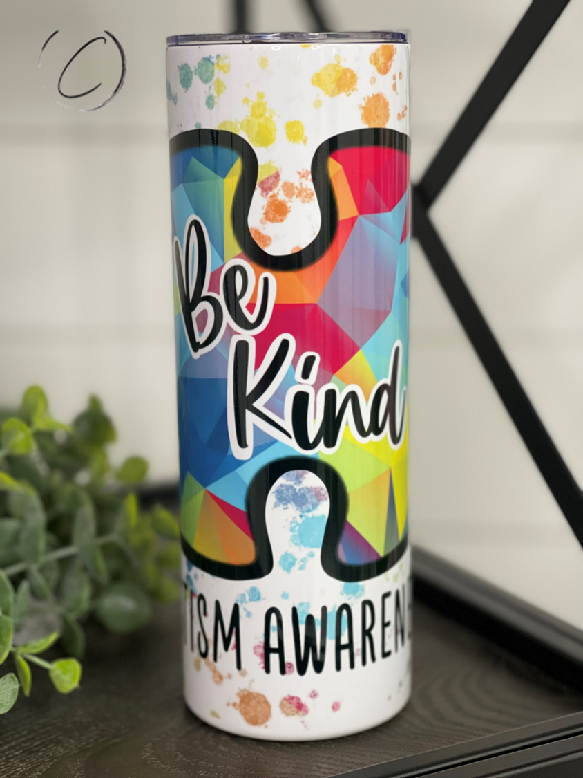 Be Kind Autism Awareness 20oz Skinny Tumbler