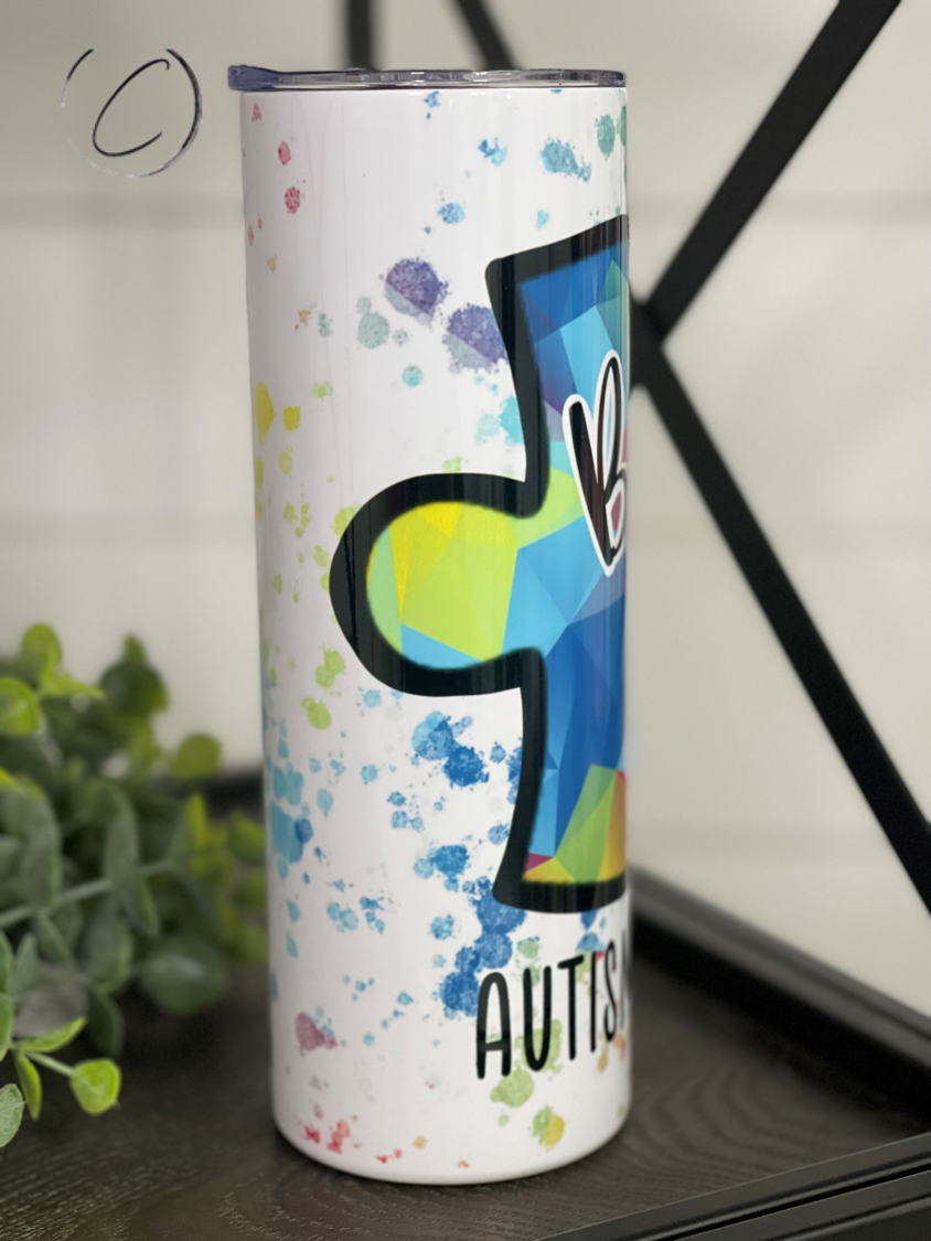 Be Kind Autism Awareness 20oz Skinny Tumbler