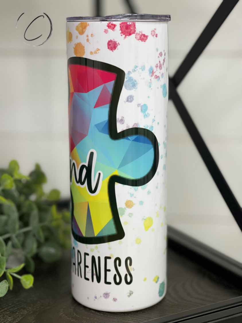 Be Kind Autism Awareness 20oz Skinny Tumbler