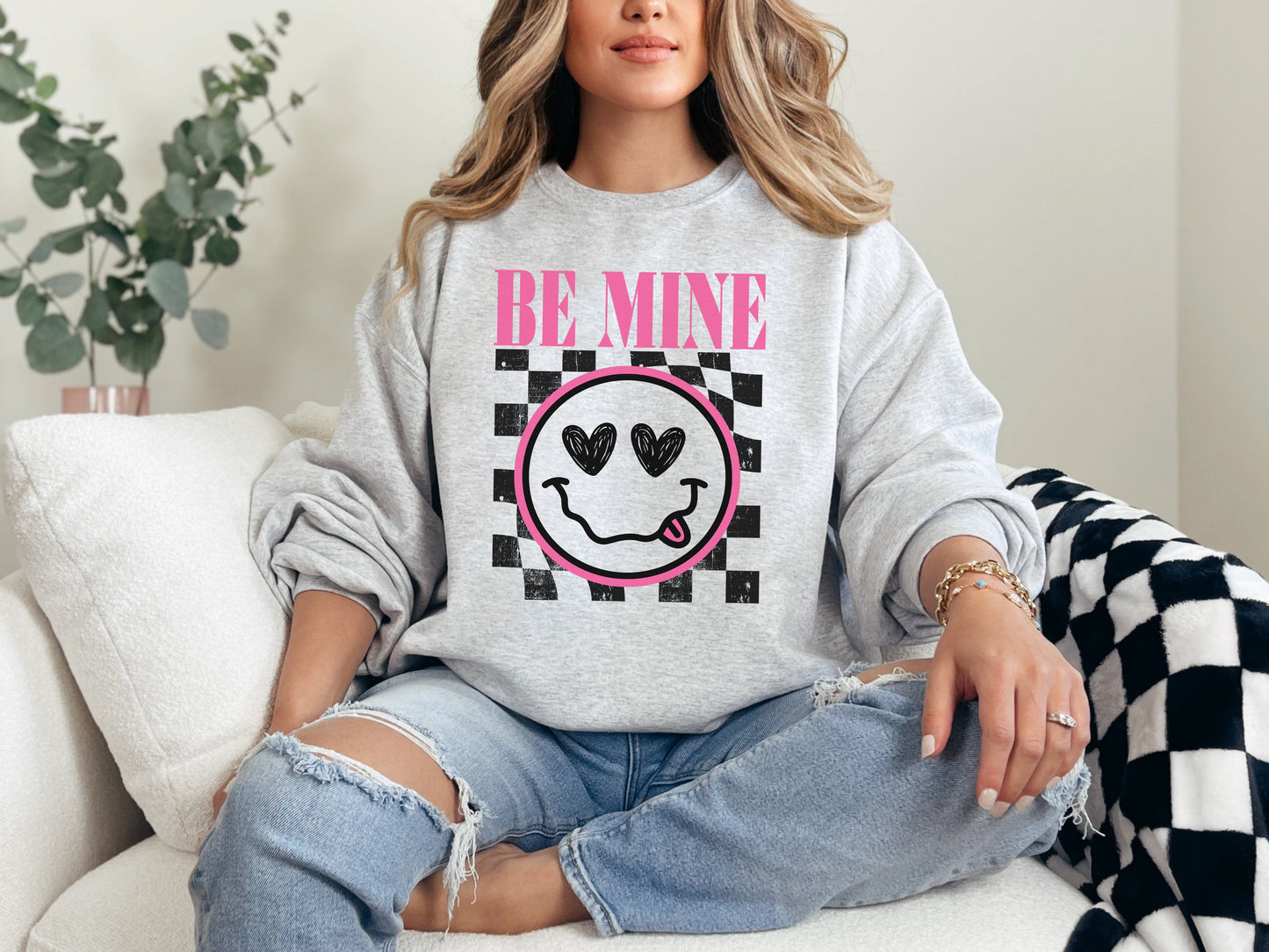 Be Mine Face Sweatshirt