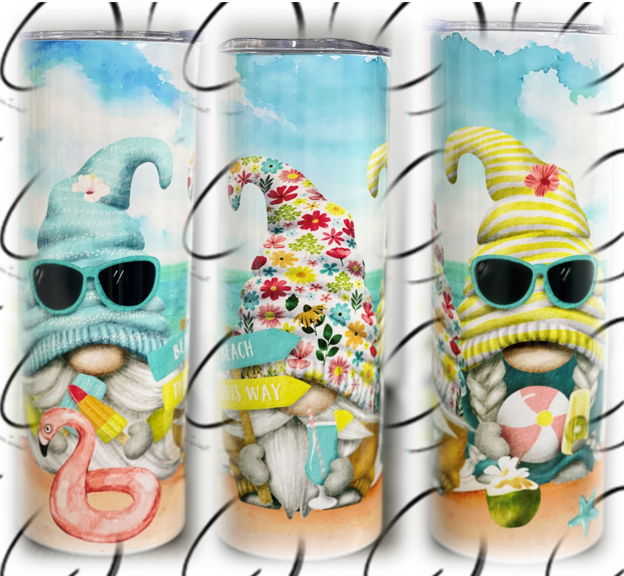 Beach Gnomes 20oz UV Orange Skinny Tumbler