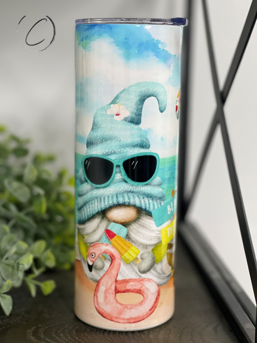 Beach Gnomes 20oz UV Orange Skinny Tumbler