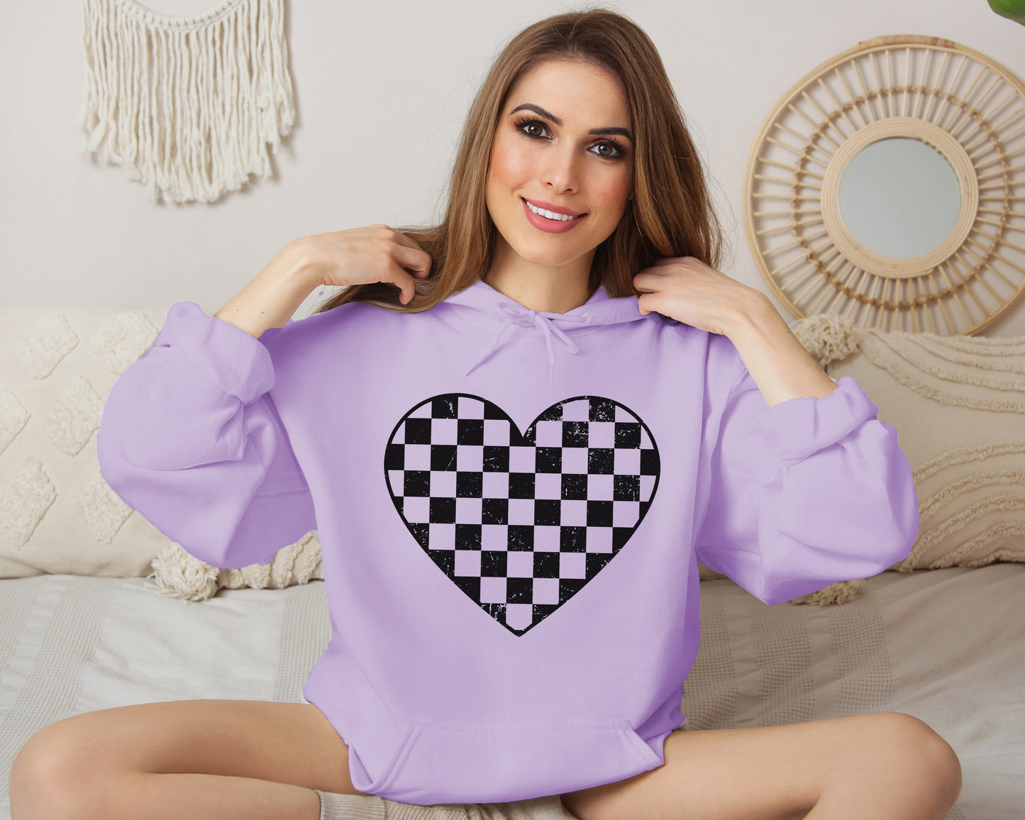 Checkered Heart Hoodie