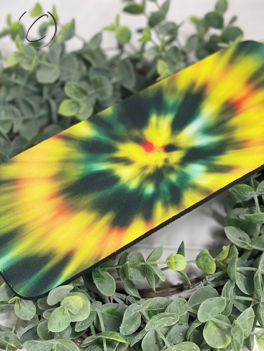 Black & Yellow Tie Dye Slap Wrap Can Cooler