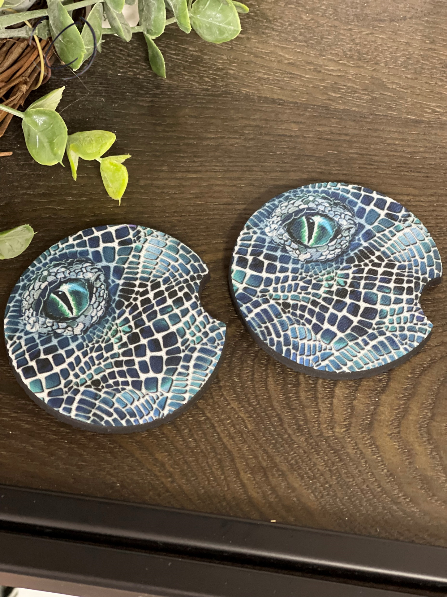 Blue Dragon Eye Car Coaster Set