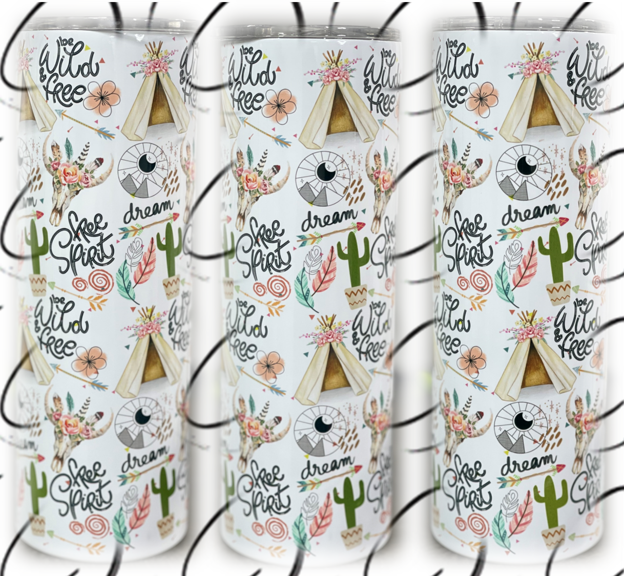 Boho Wild & Free 20oz Skinny Tumbler