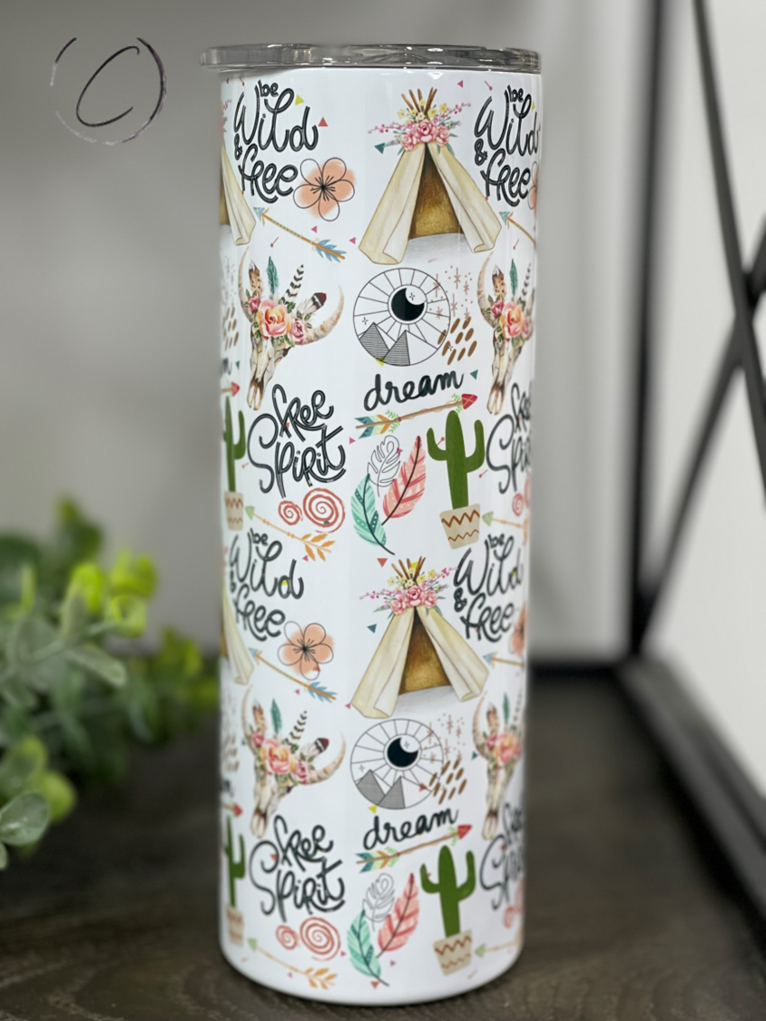 Boho Wild & Free 20oz Skinny Tumbler