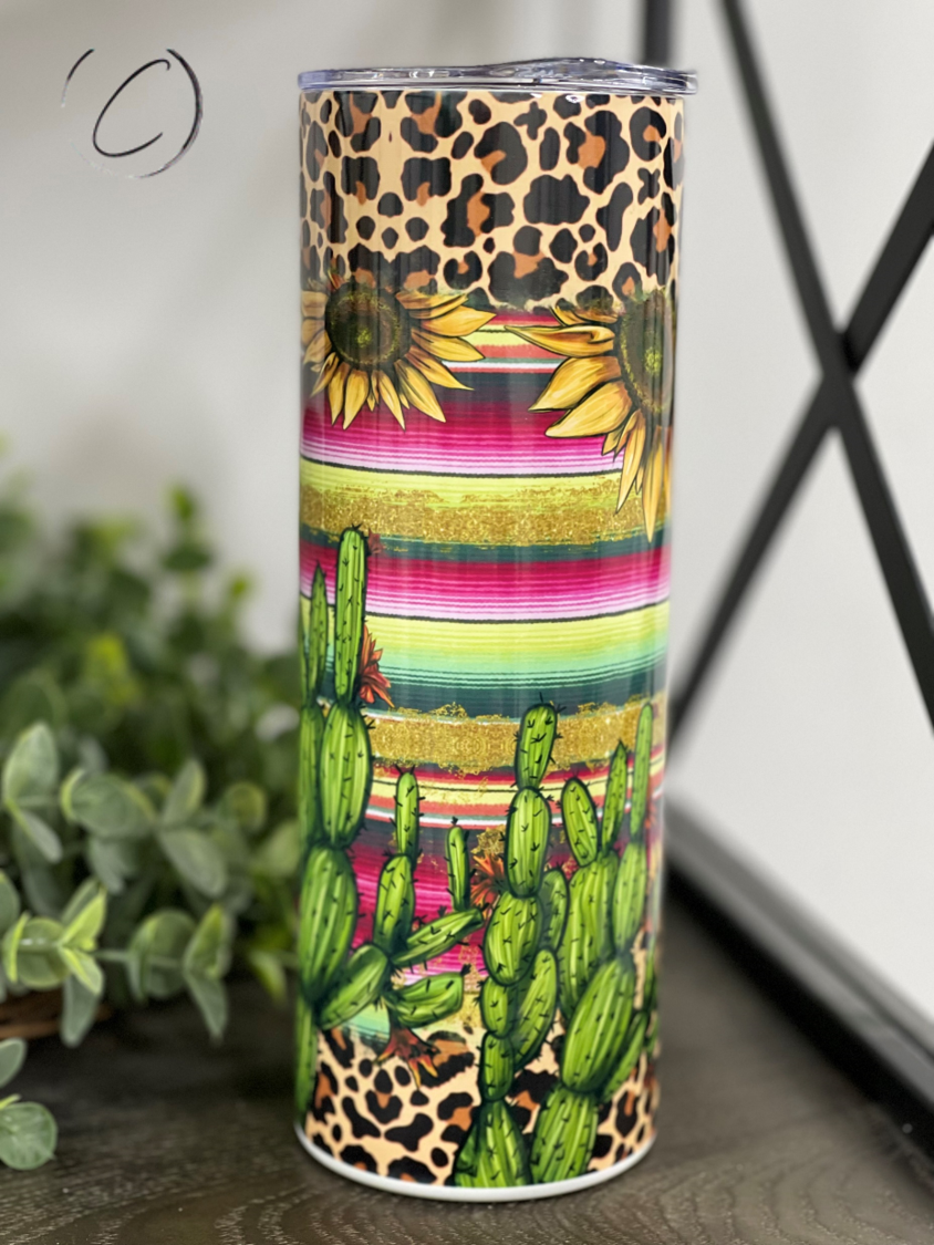 Cactus Serape 20oz Skinny Tumbler