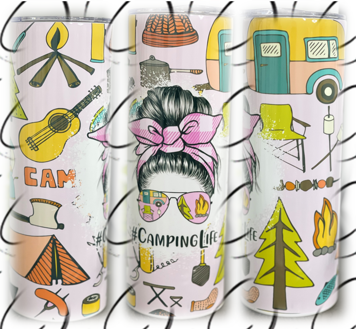 #CampingLife 20oz Skinny Tumbler