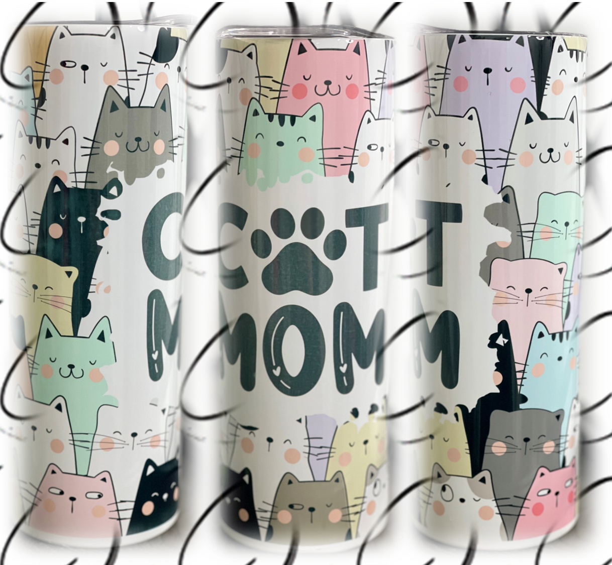 Cat Mom 20oz Skinny Tumbler